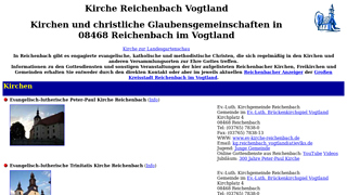 Kirche Reichenbach Vogtland - Kirchen, Freikirchen und Gemeinden in Reichenbach im Vogtland (Sachsen)